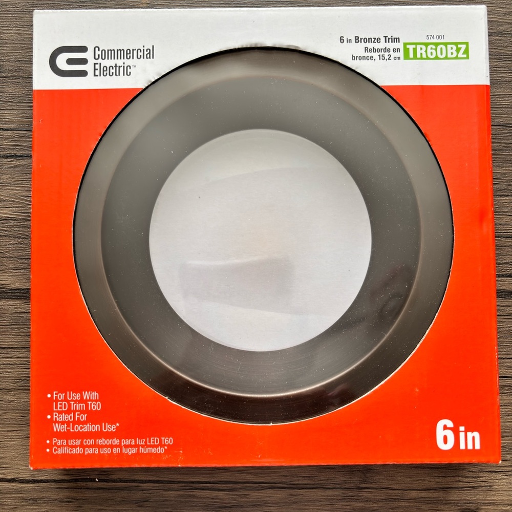 Commercial Electric TR60BZ 6"  Bronze Trim LED Trim T60